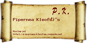 Pipernea Kleofás névjegykártya
